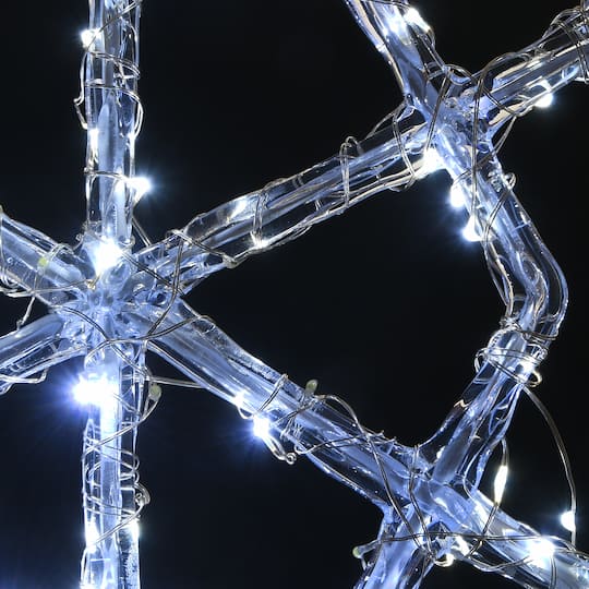 Ice Crystal Snowflake Set with 200 Cool White Micro UL LED Lights